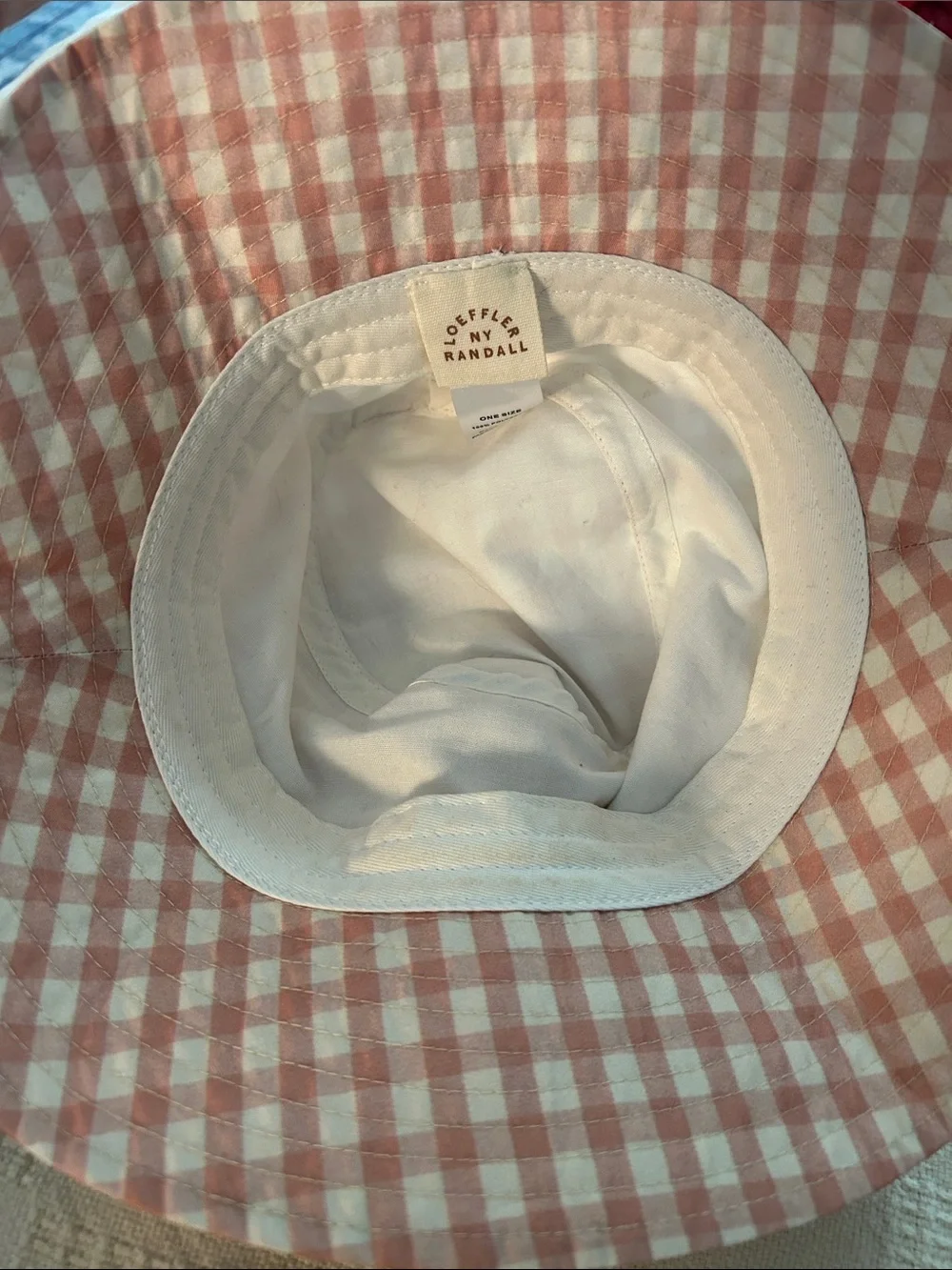 Loeffler Randall Pink Gingham Bucket Hat